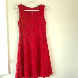 Red laced maxi dress